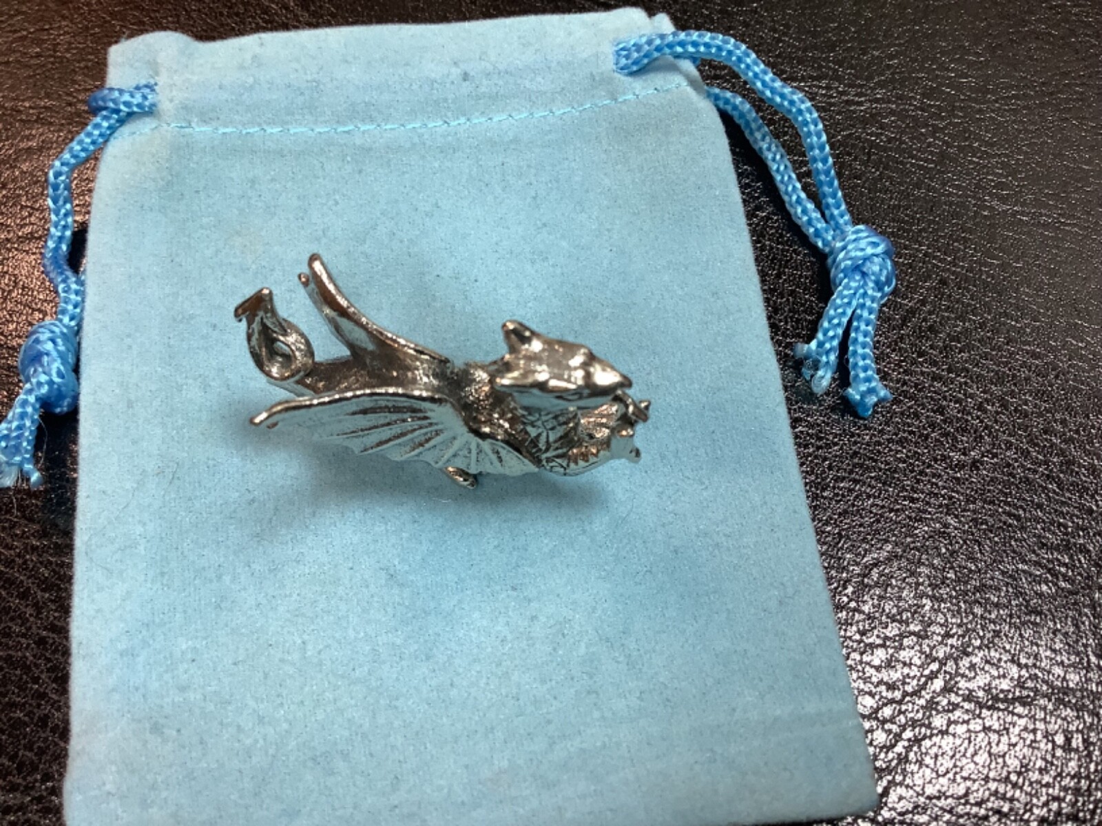 Welsh Dragon 3D Silver Pewter Mini Figure (W)