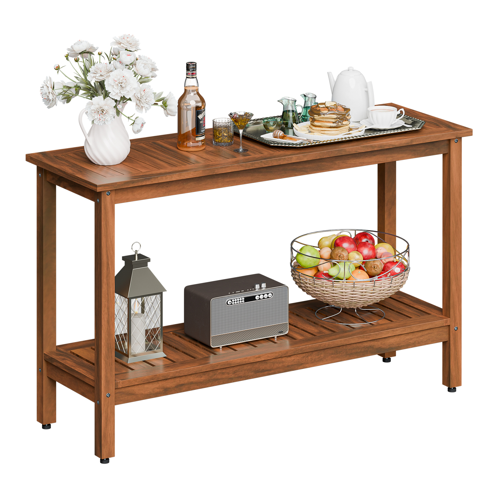48in Console Table In/Outdoor Multifunctional Buffet Bar Storage Organizer