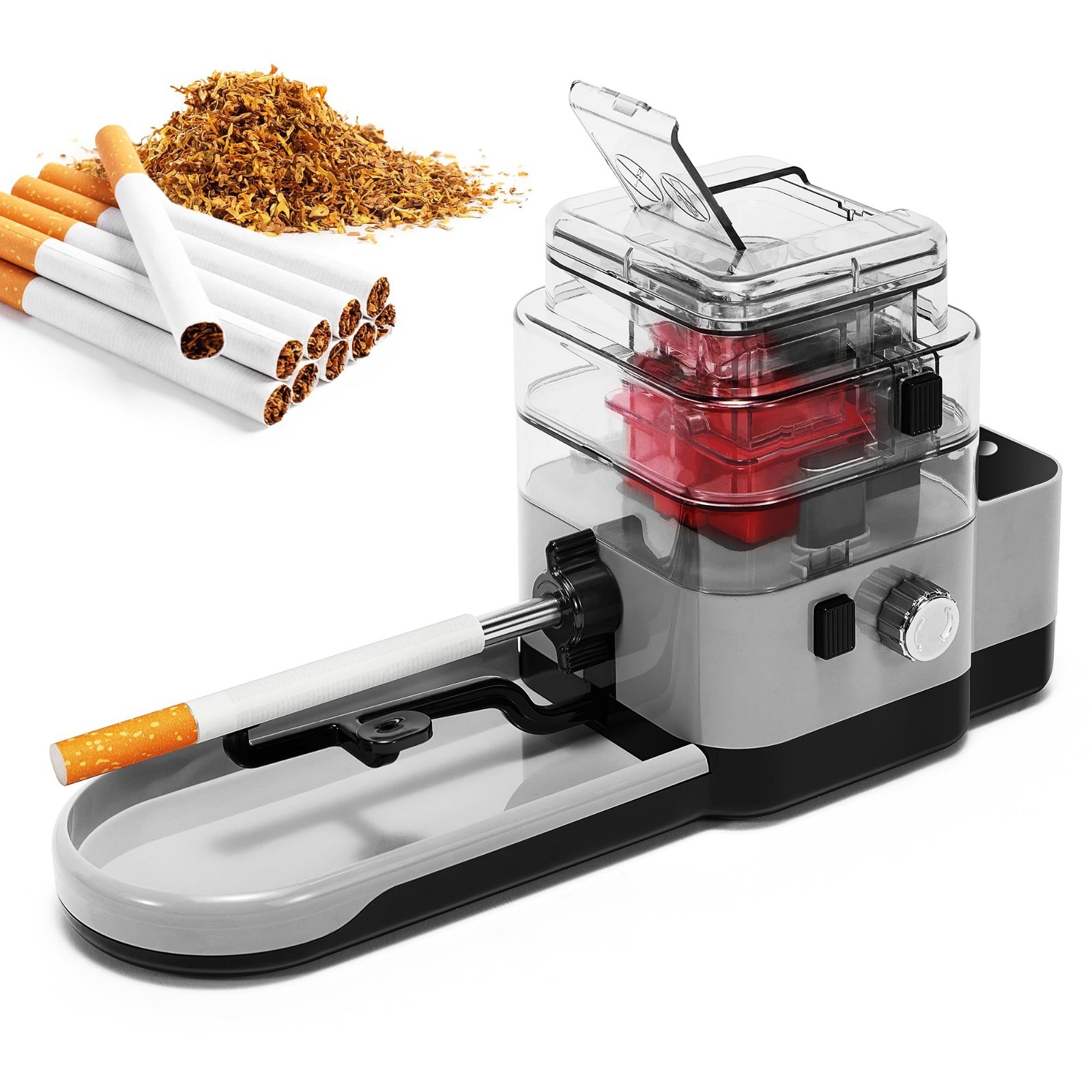 Electric Cigarette Rolling Machine - Automatic, Compact, Easy to Use, Pure Grey