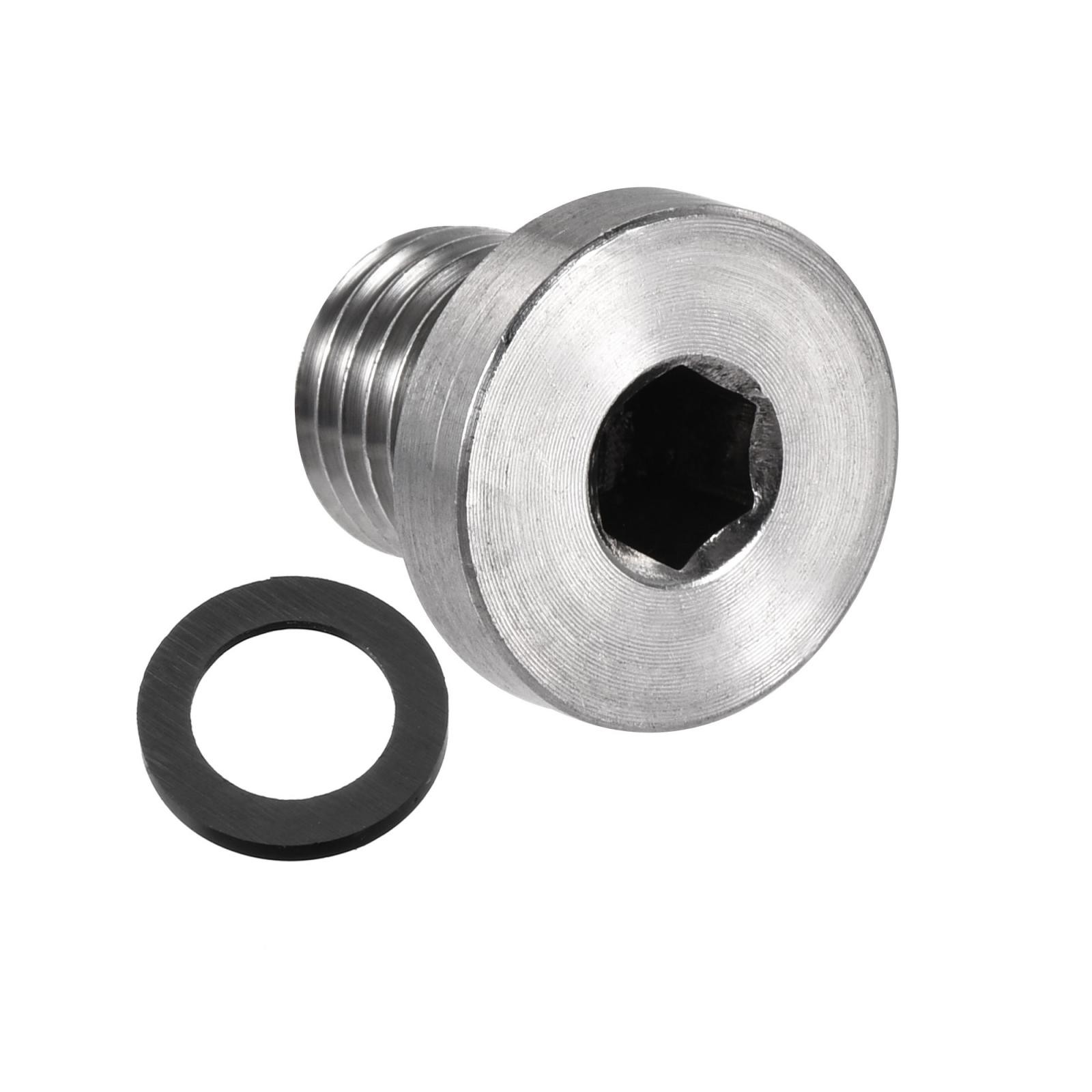 Stainless Steel Inner Hex Head M12x1.5 Pipe Fitting Plug with Seal Ring