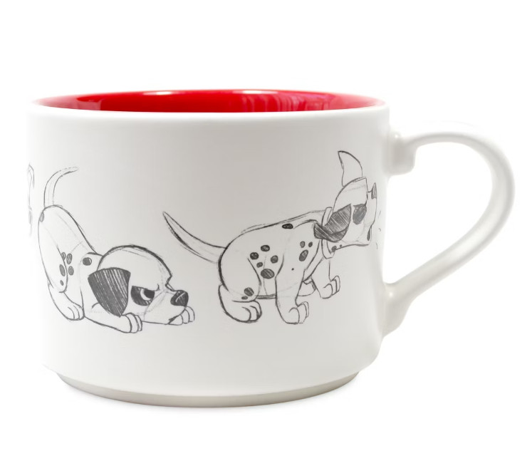 Disney Store Sketch Stackable Animation Mug Patch by 101 Dalmatians Red - New