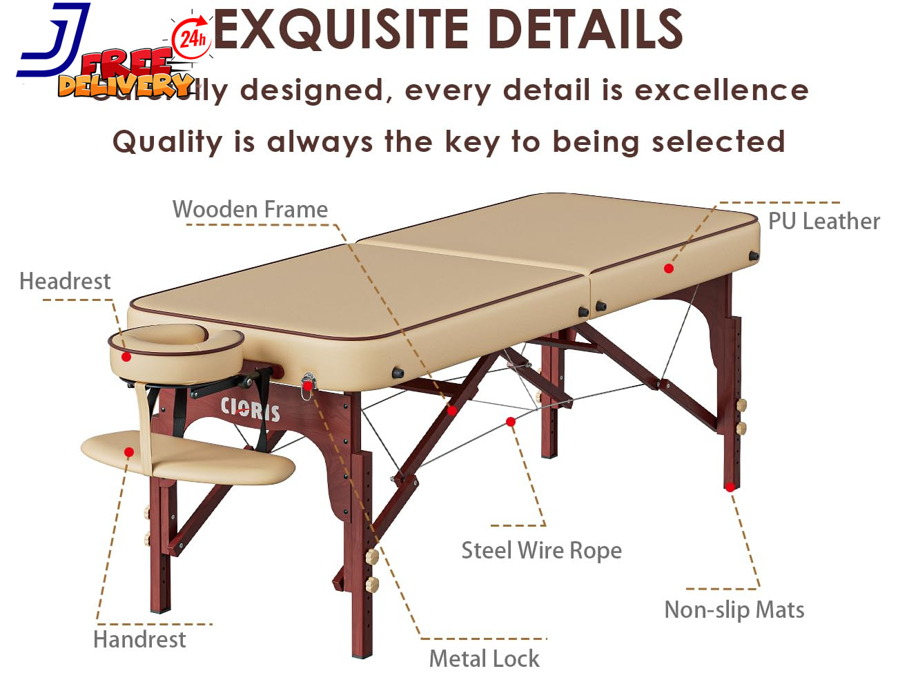 Portable 84" Massage Table Heavy Duty Adjustable Lightweight with Carry Bag