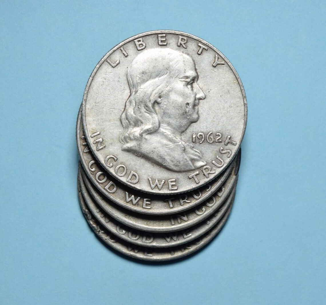 Lot of 5 ~ Franklin Half Dollar - 90% Silver US Coins - Choose How Many!