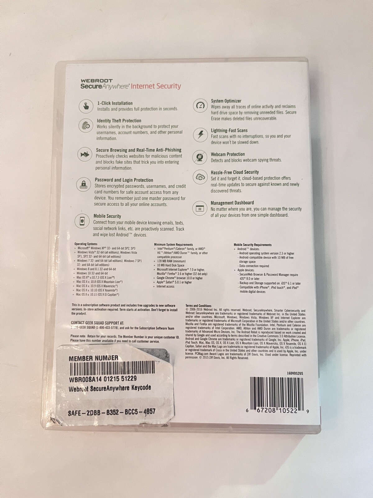 Webroot SecureAnywhere Internet Security - Full Version - 1 Year Subscription