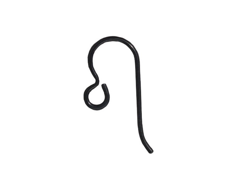 TierraCast Black Niobium Earwires Pair & Loop, Sensitive Hypoallergenic Earrings