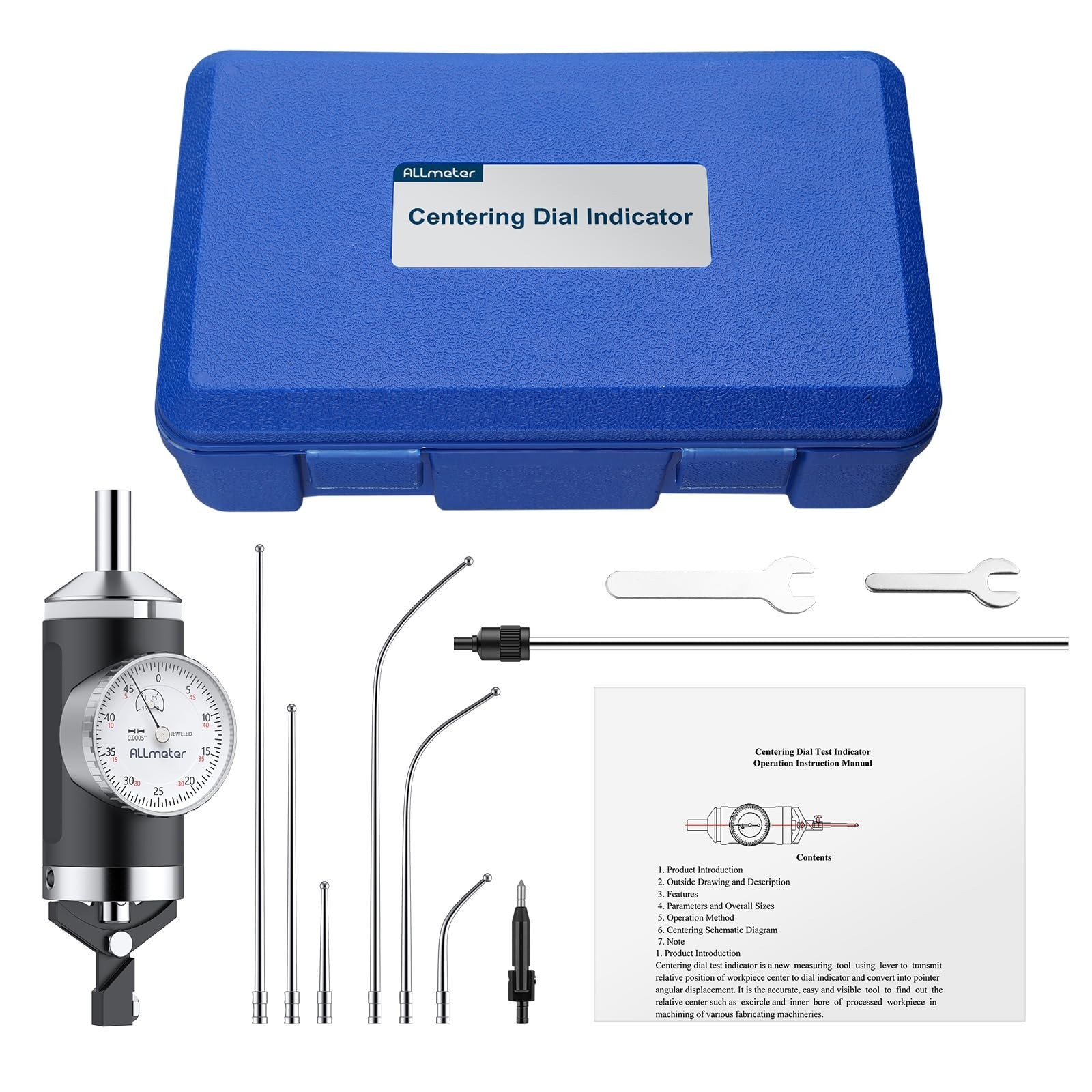 Coaxial Centering Dial Test Indicator,0-0.15" Range with 0.0005" Resolution,C...