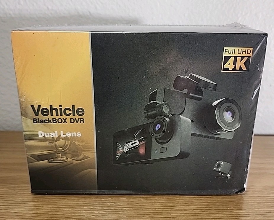 Vehicle Dual Lens BlackBox DVR Full UHD 4k Black Dash Camera