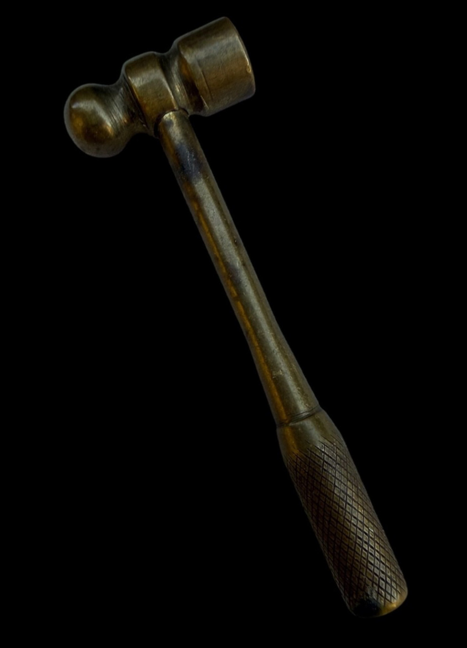 Antique Solid Brass Miniature Jeweler's Hammer tiny Vintage