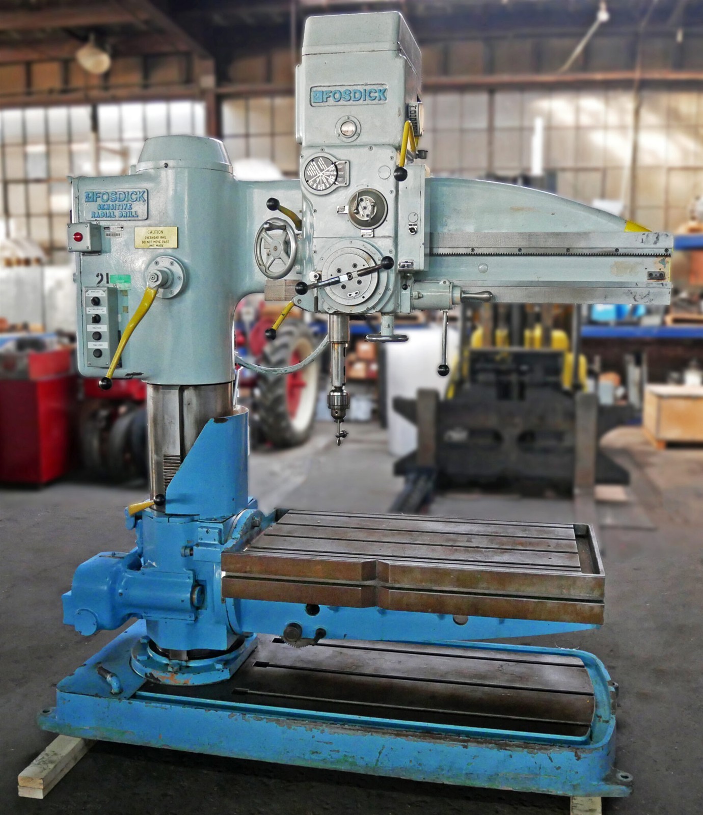 4' Arm 12" Col Dia Fosdick 4' Sensitive Drill w/Tapping RADIAL DRILL, Power Elev