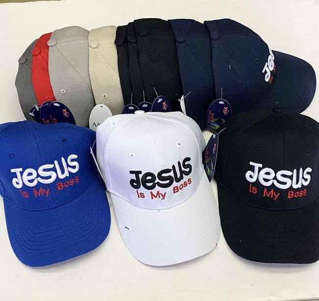 Jesus Hat Cap Unisex  Adjustable One Size Fits All   "Jesus Is My Boss"