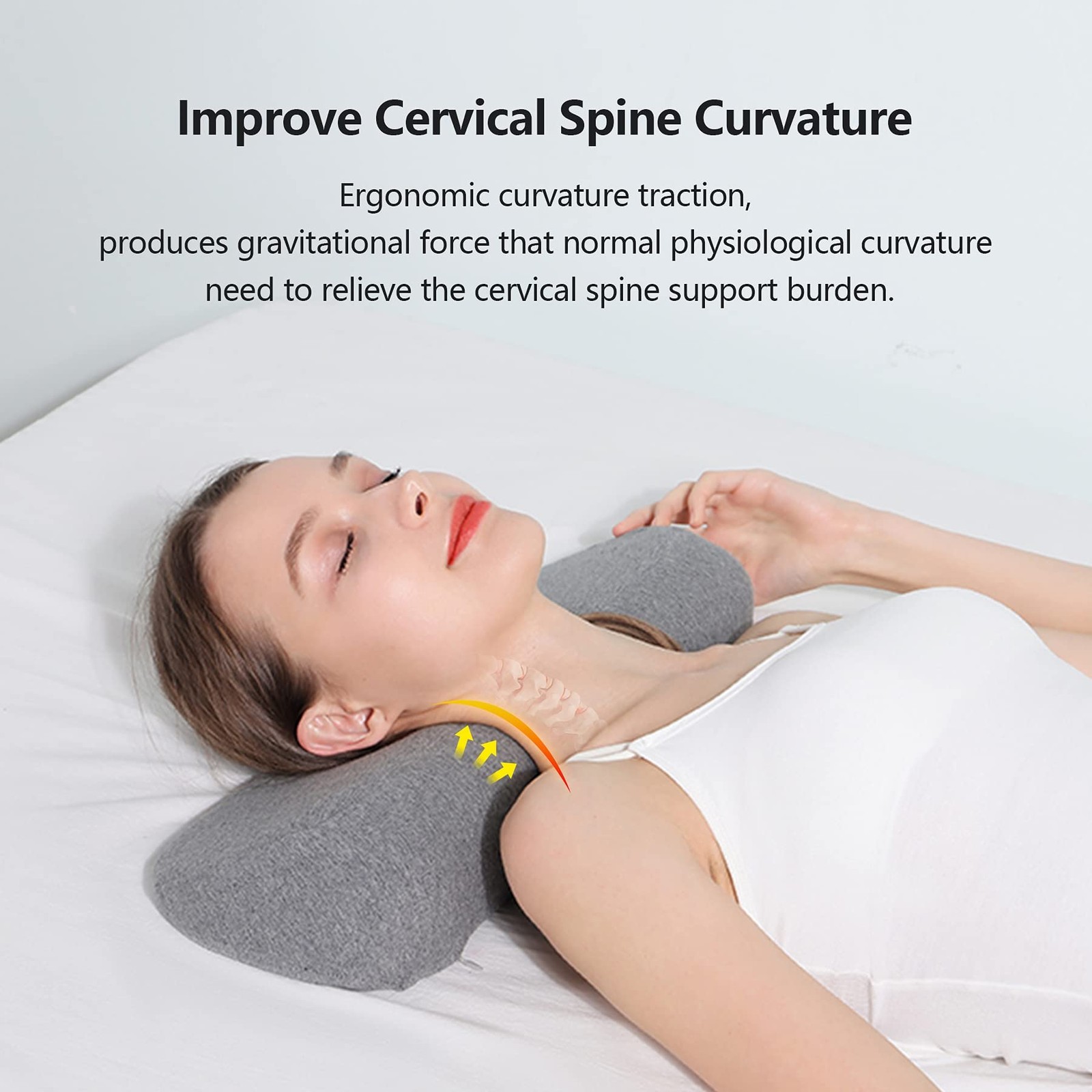 Memory Foam Cervical Neck Pillow for Pain Relief Sleeping Support