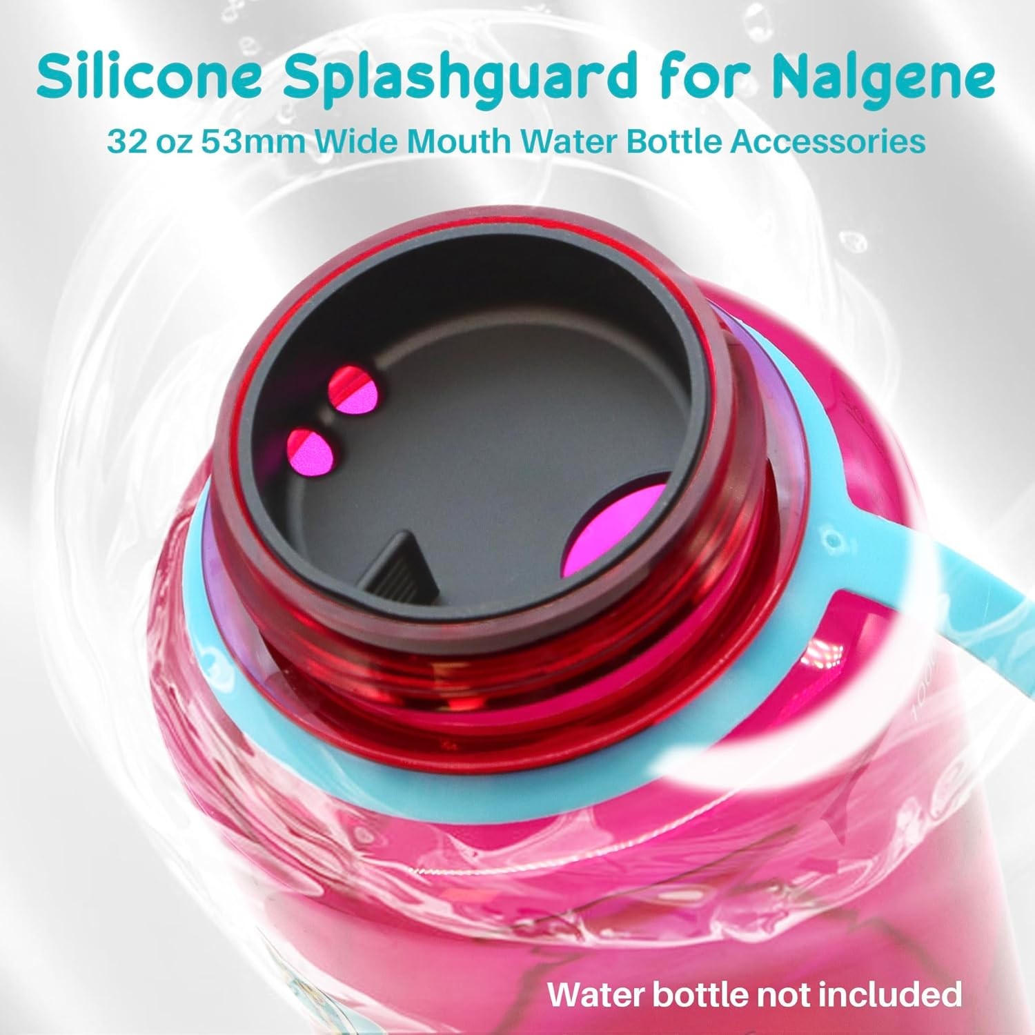 2-Pack Silicone Splashguard for Nalgene, Obsidian Black 2 Pack