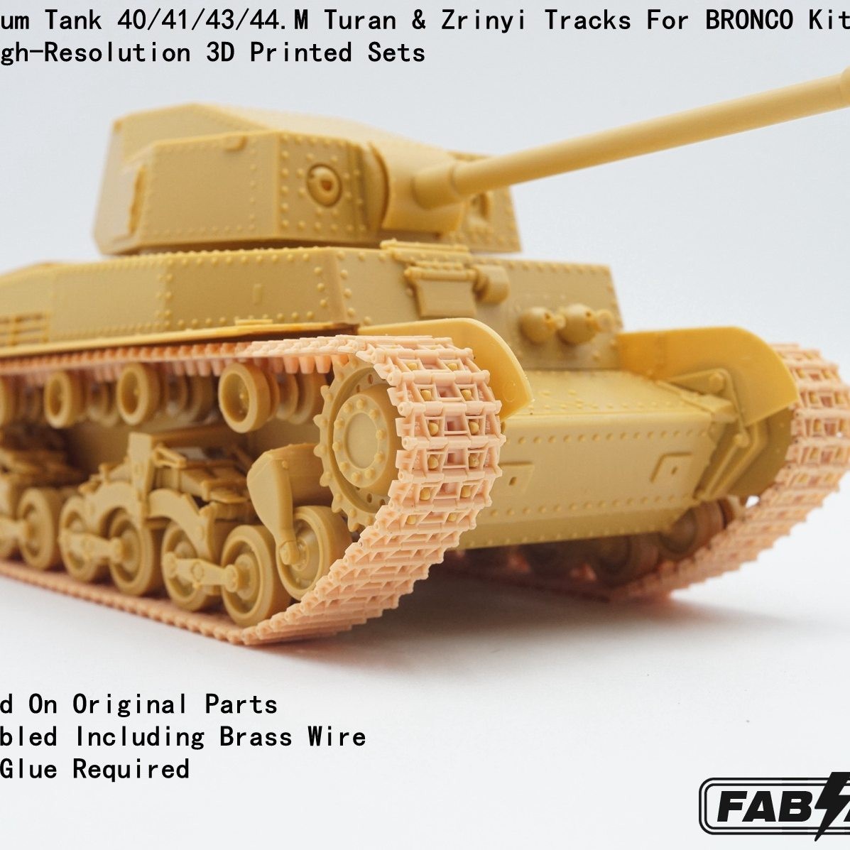 FabScale 1/35 Turan/Zrinyi 3D Printed Tracks For Bronco Kit