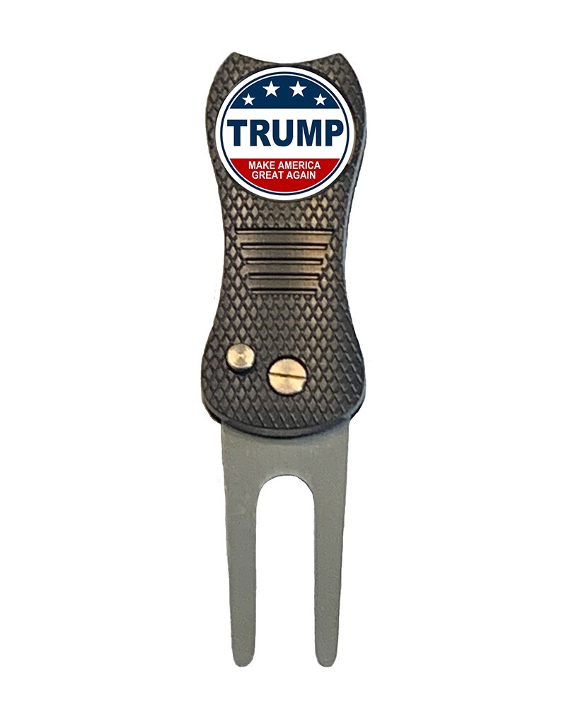 Trump MAGA Make America Great Again Golf Ball Marker +Switchblade Divot Tool