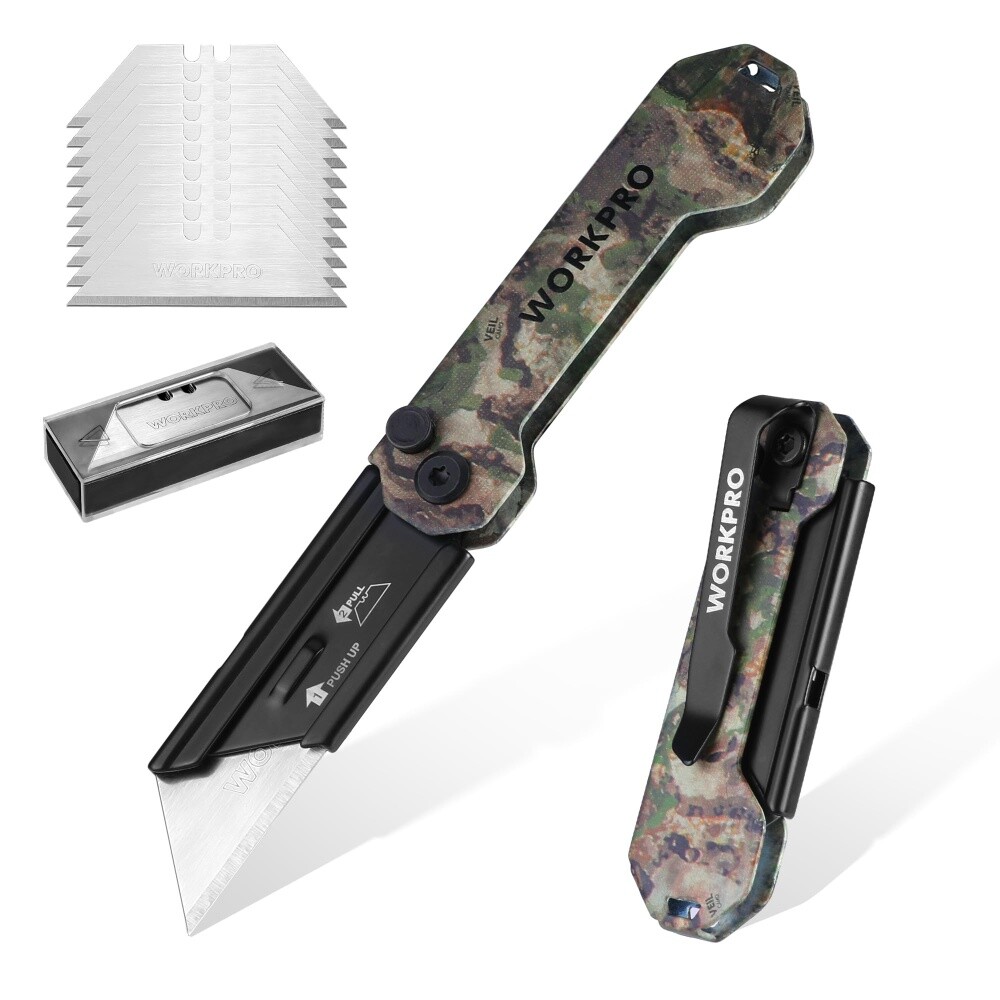 1 x Folding Utility Knife 10PCS Blades Quick Change Blade Razor Pocket Knife