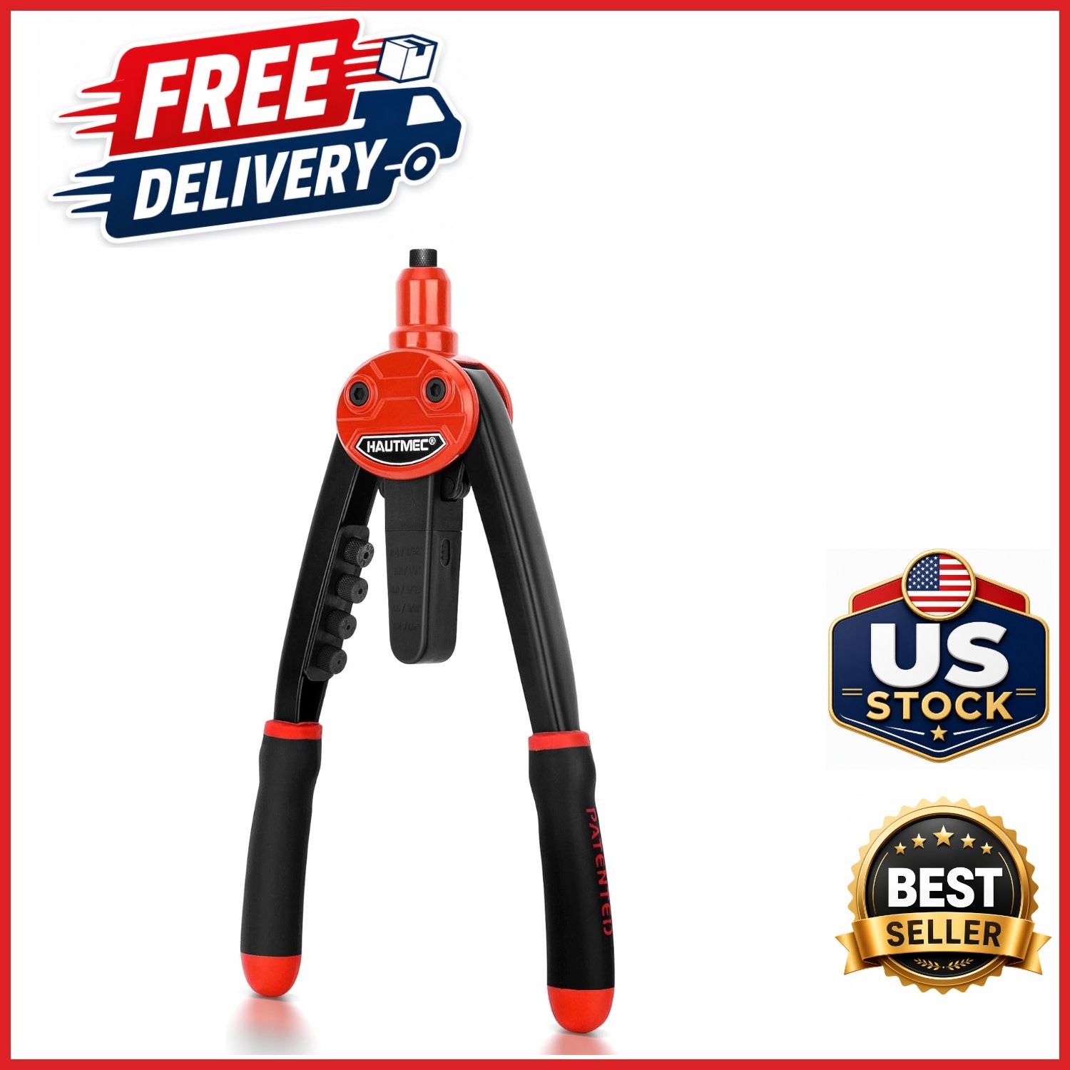 Durable Rivet Gun for Automotive and DIY with Removable Mandrel Collector