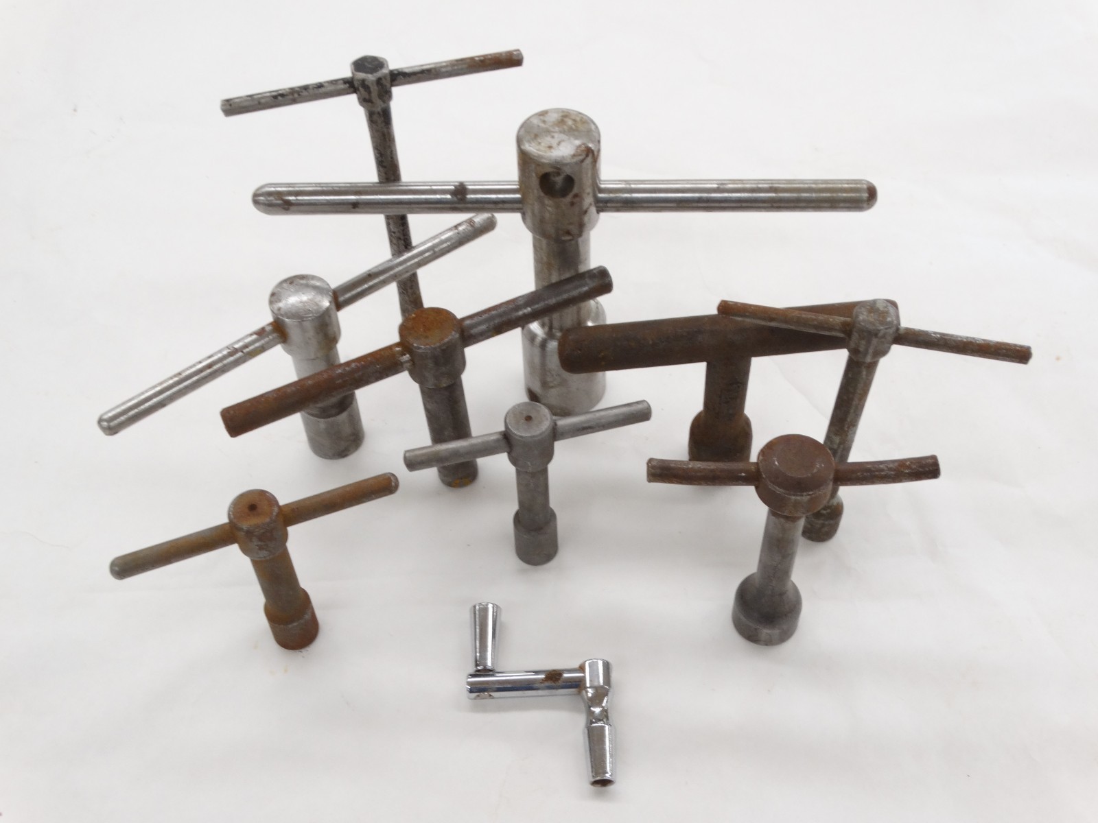 Vintage Lot of 10 T-Handle Wrenches