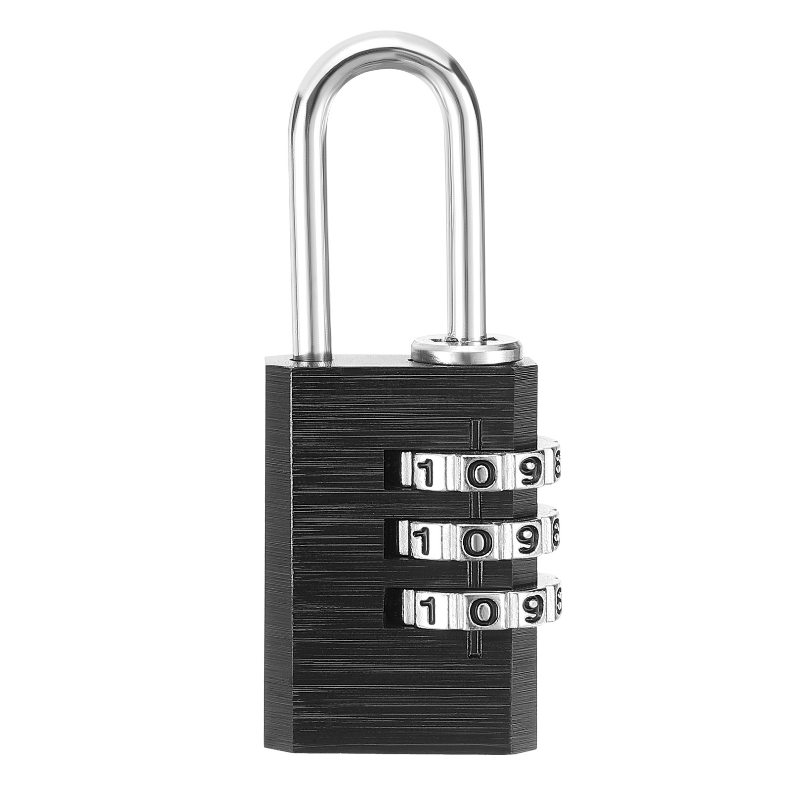 3 Digit Combination Lock,(H:2.2", Black), Aluminum Anti-Rust Outdoor Lock