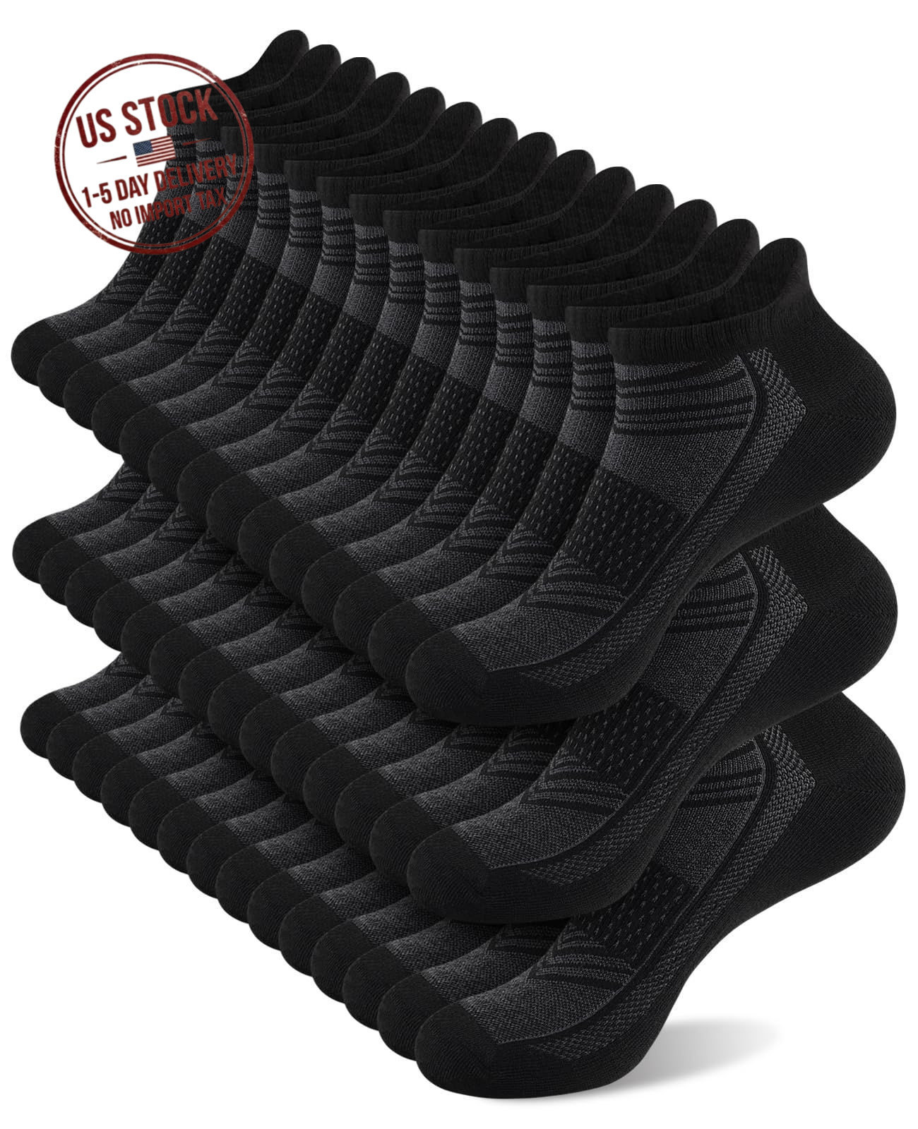 14 Pairs Ankle Socks Low Cut Breathable Heel Tab Casual for Men Women Size 6-12