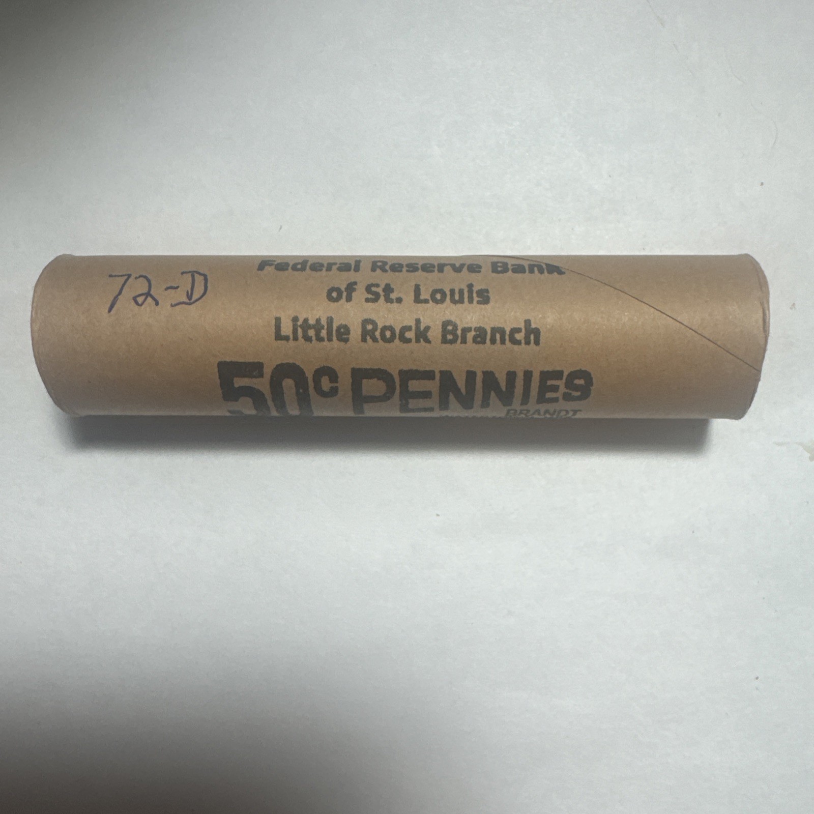 1972 D BU OBW Roll Of Lincoln Cents Federal Reserve Of St. Louis