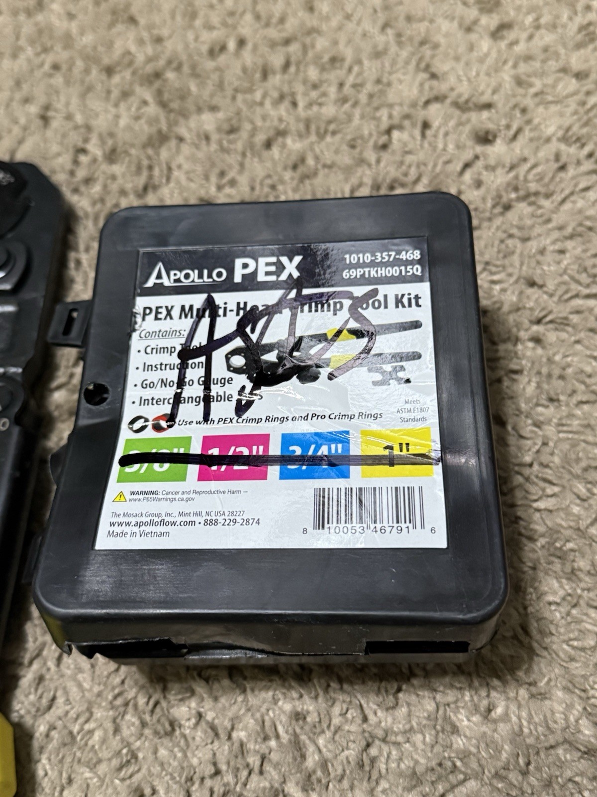Apollo PEX-B Crimp Tool Kit "MSISING DIFFERENT CRIMP RING SIZES. TOOL ONLY WORKS