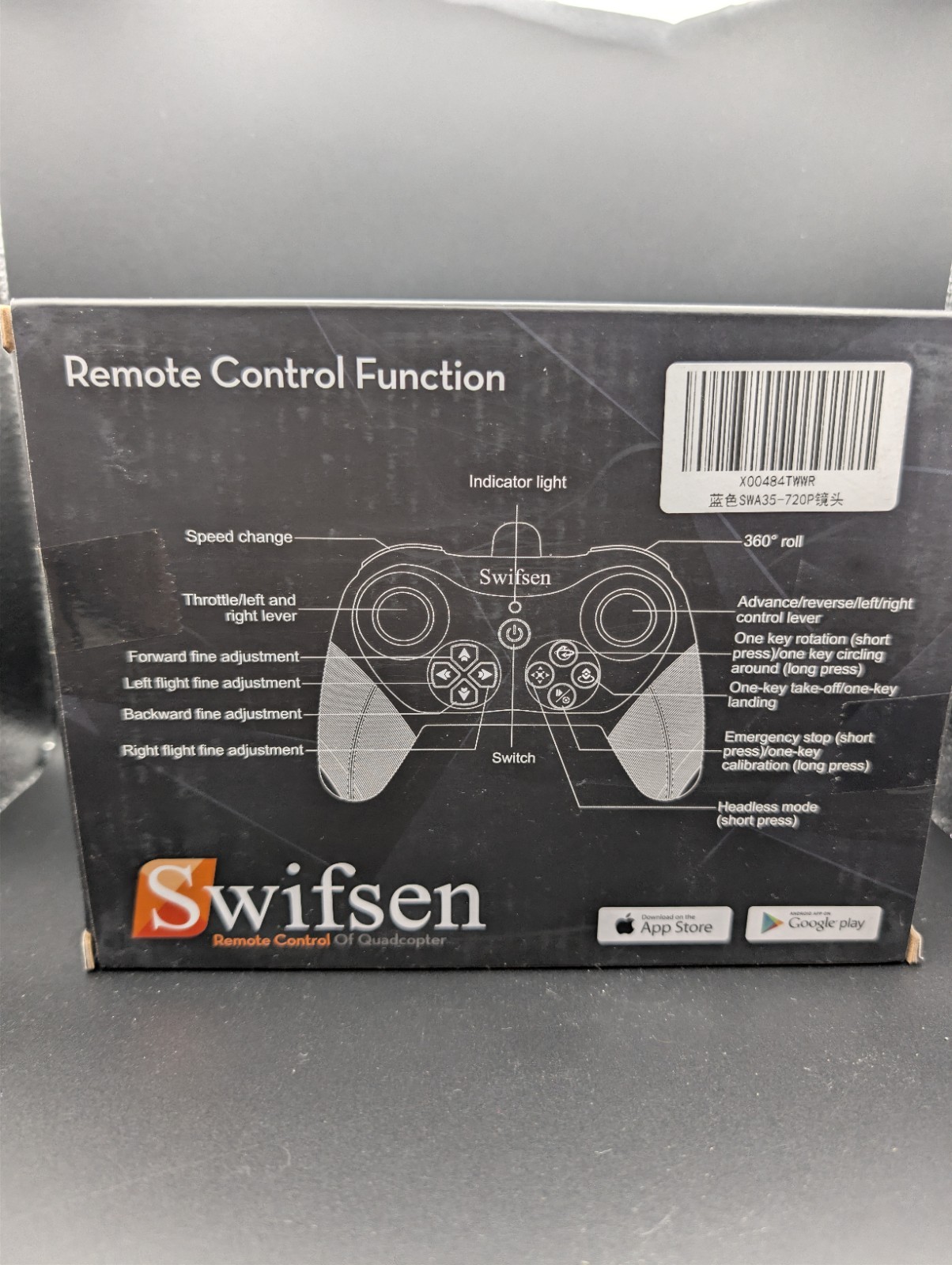 Swifsen DRONE-A35 Quadcopter Drone App Control Headless Mode Electric Blue