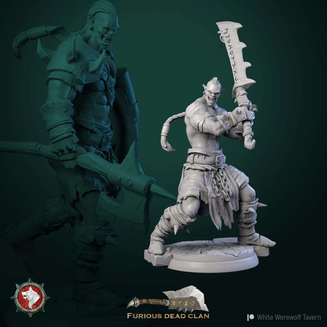 Orc Warrior Warband - Resin Tabletop Miniature