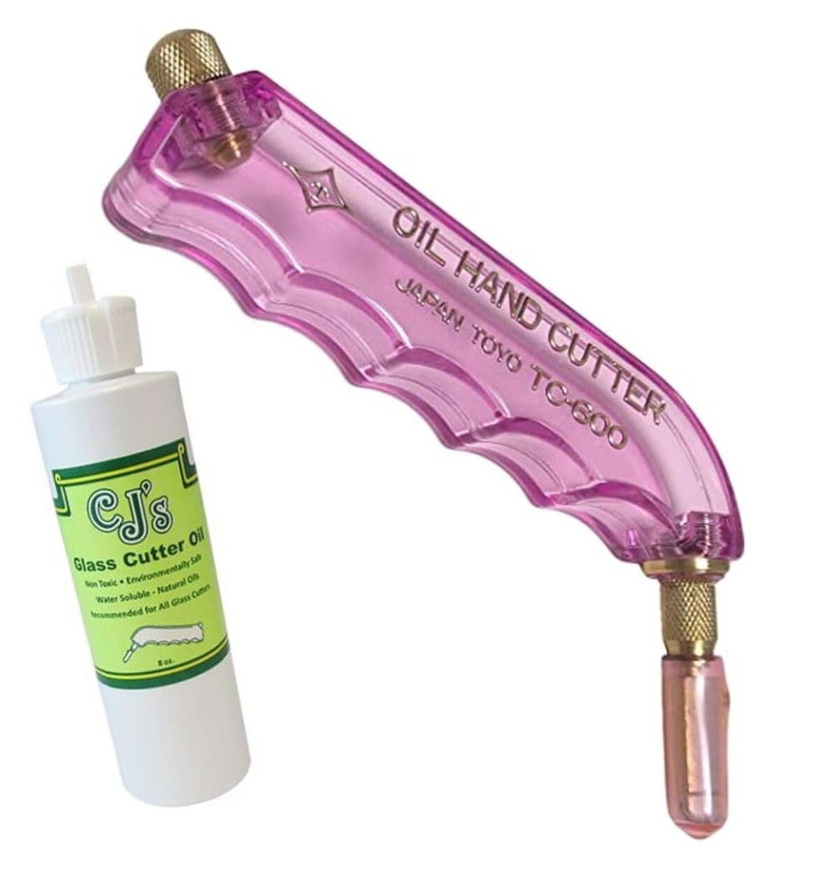 TOYO™ Glass Cutter Pistol Grip Supercutter® [TC-600PRV] + Cutting Oil 8 Oz