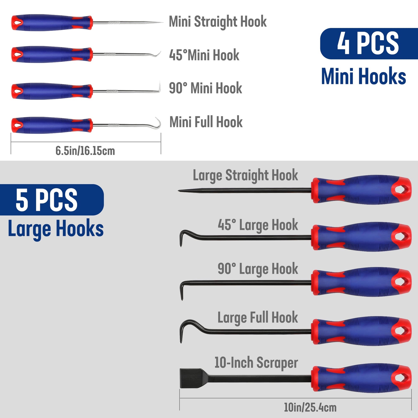 WORKPRO Precision Pick Hook Set 9PC with Scraper Automotive Electronic Hand Tool
