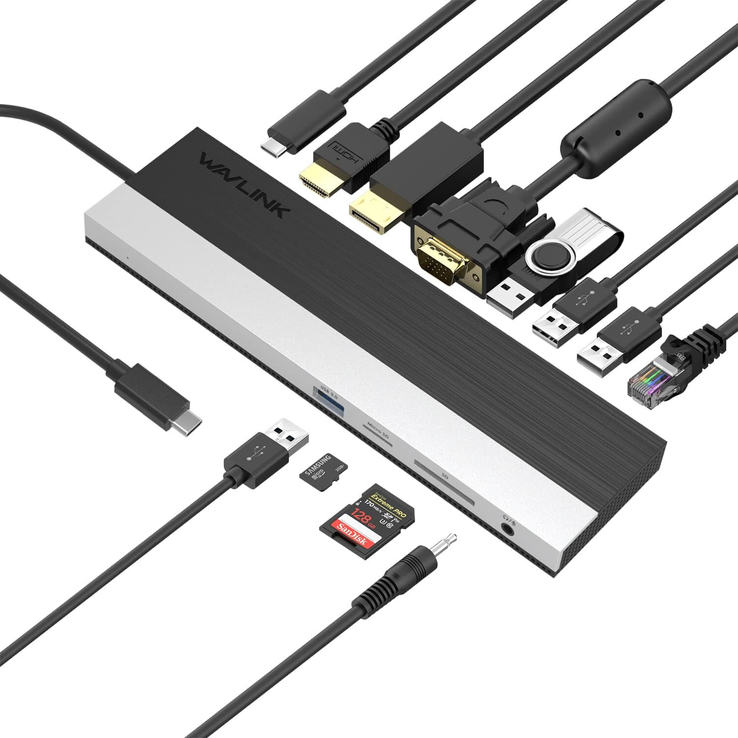 New - WAVLINK USB C Docking Station, 12-in-1 Triple Display Type C Adapter