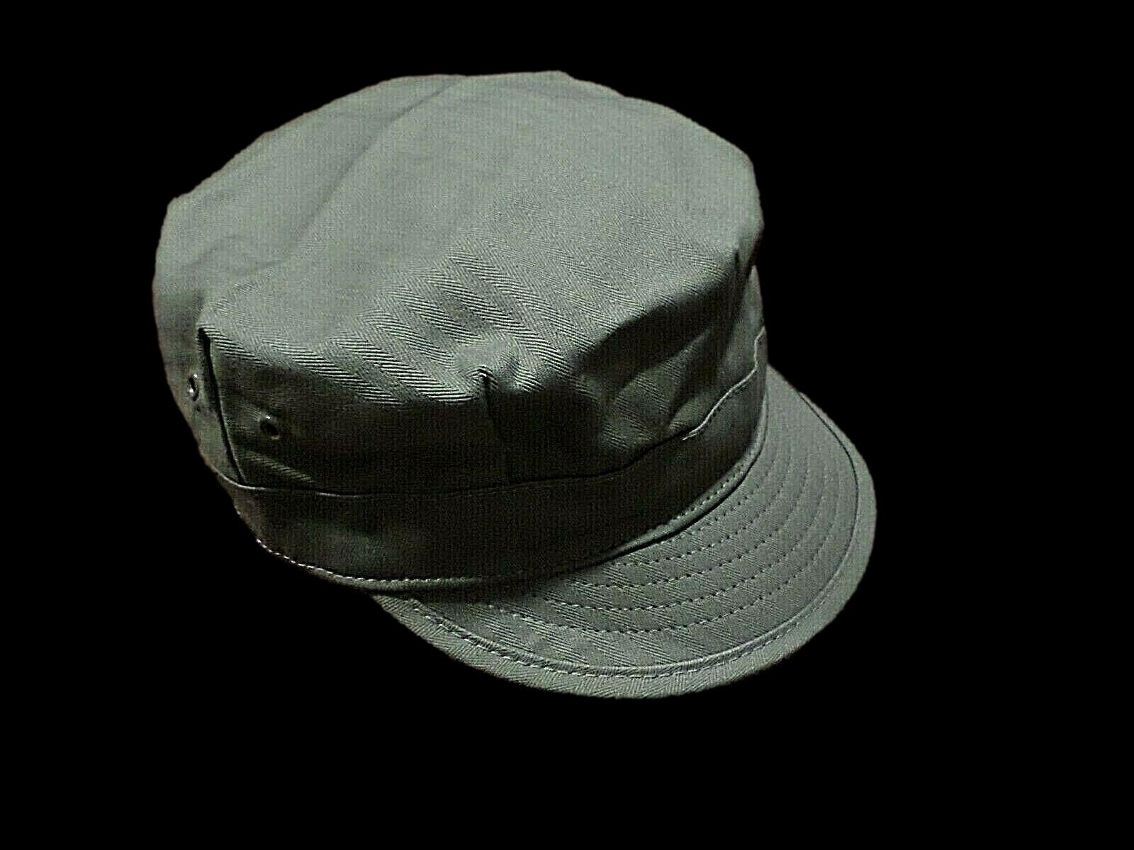 WWII U.S MILITARY ARMY HAT REPRODUCTION CAP HBT MATERIAL OD GREEN SIZE LARGE