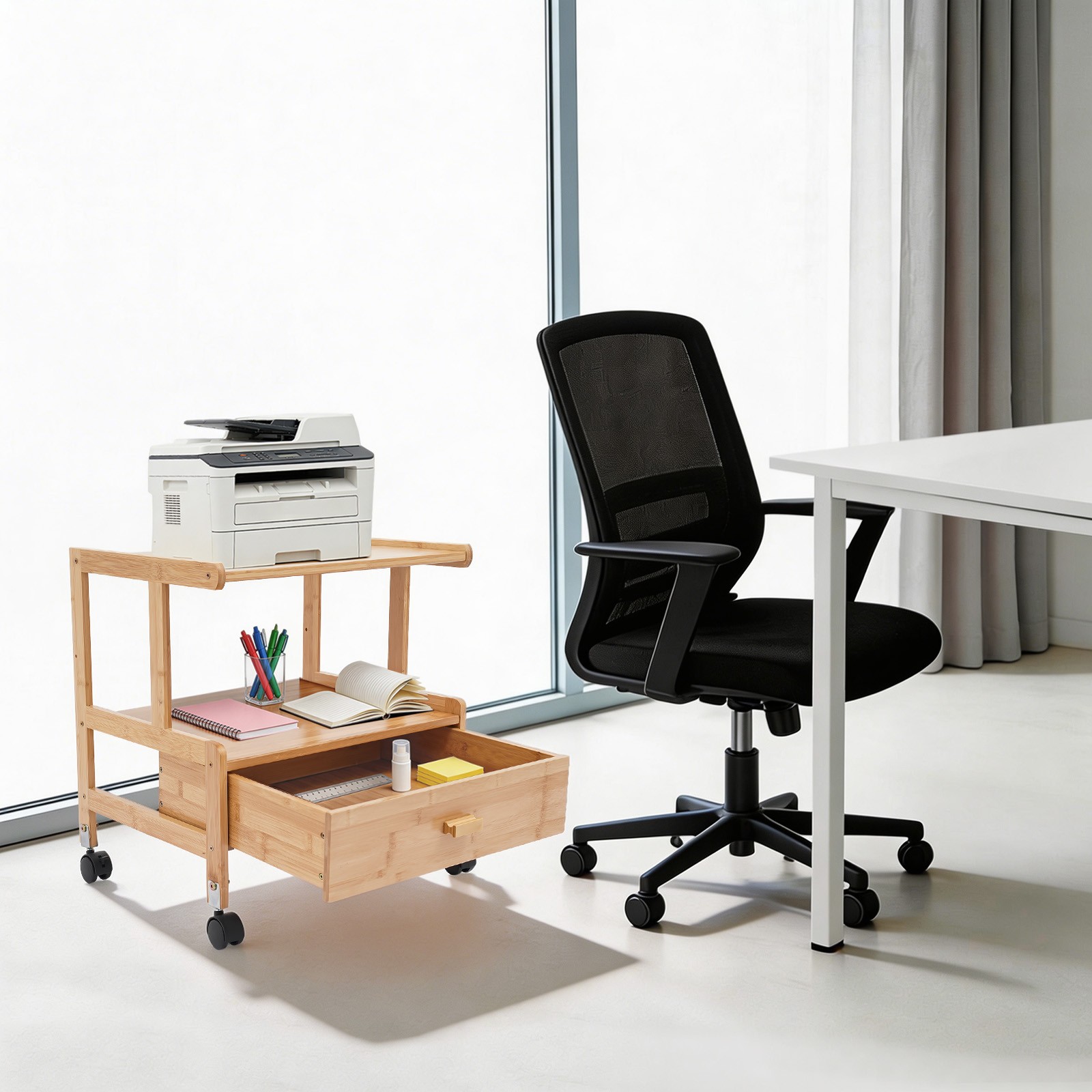 File Cabinet Mobile Filing Cabinet Printer Stand Shelf Printer Stand with Wheels