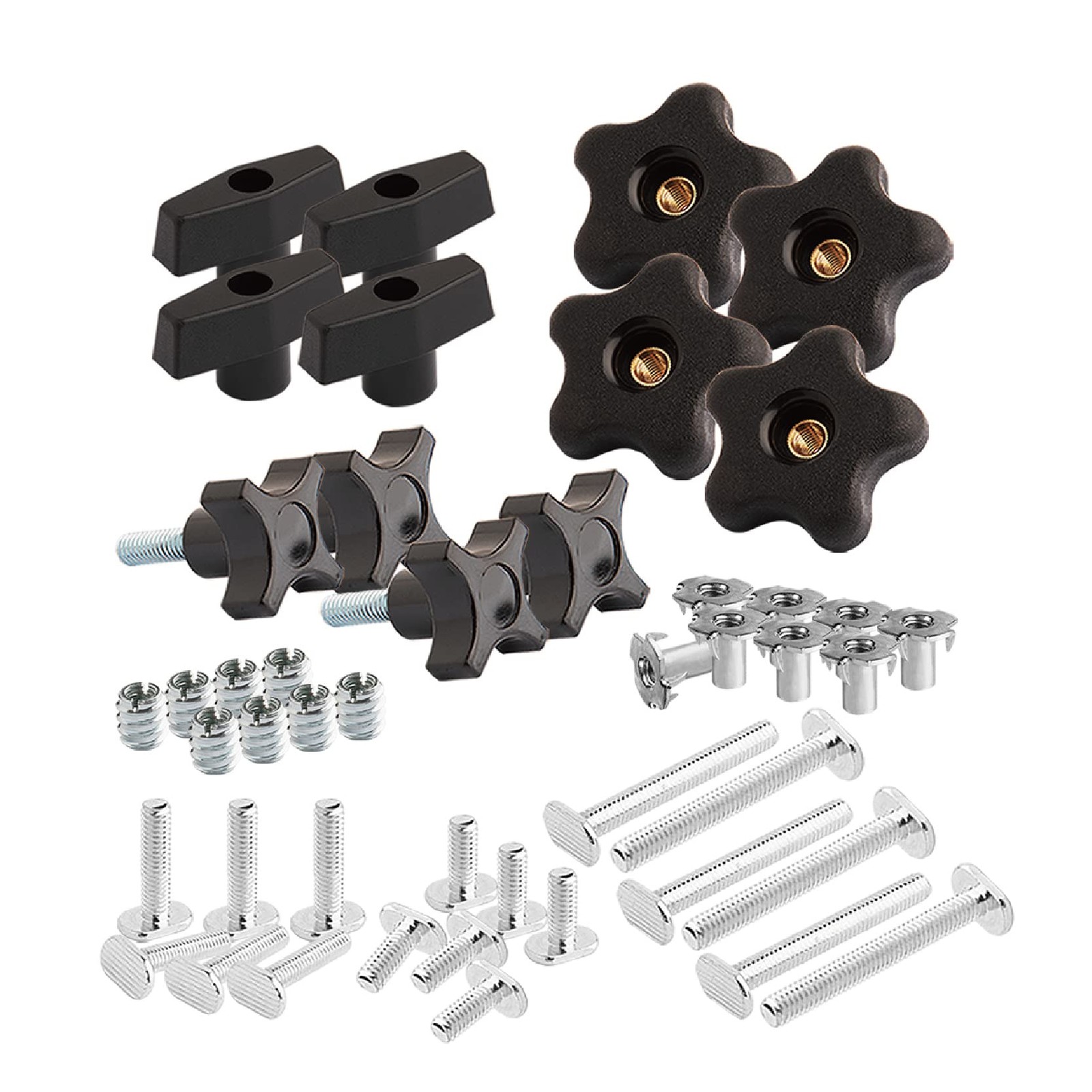 71174 T Track Knob Kit 5/1618 Threaded Bolts And Washers 46 Piece Set T Slot Bol