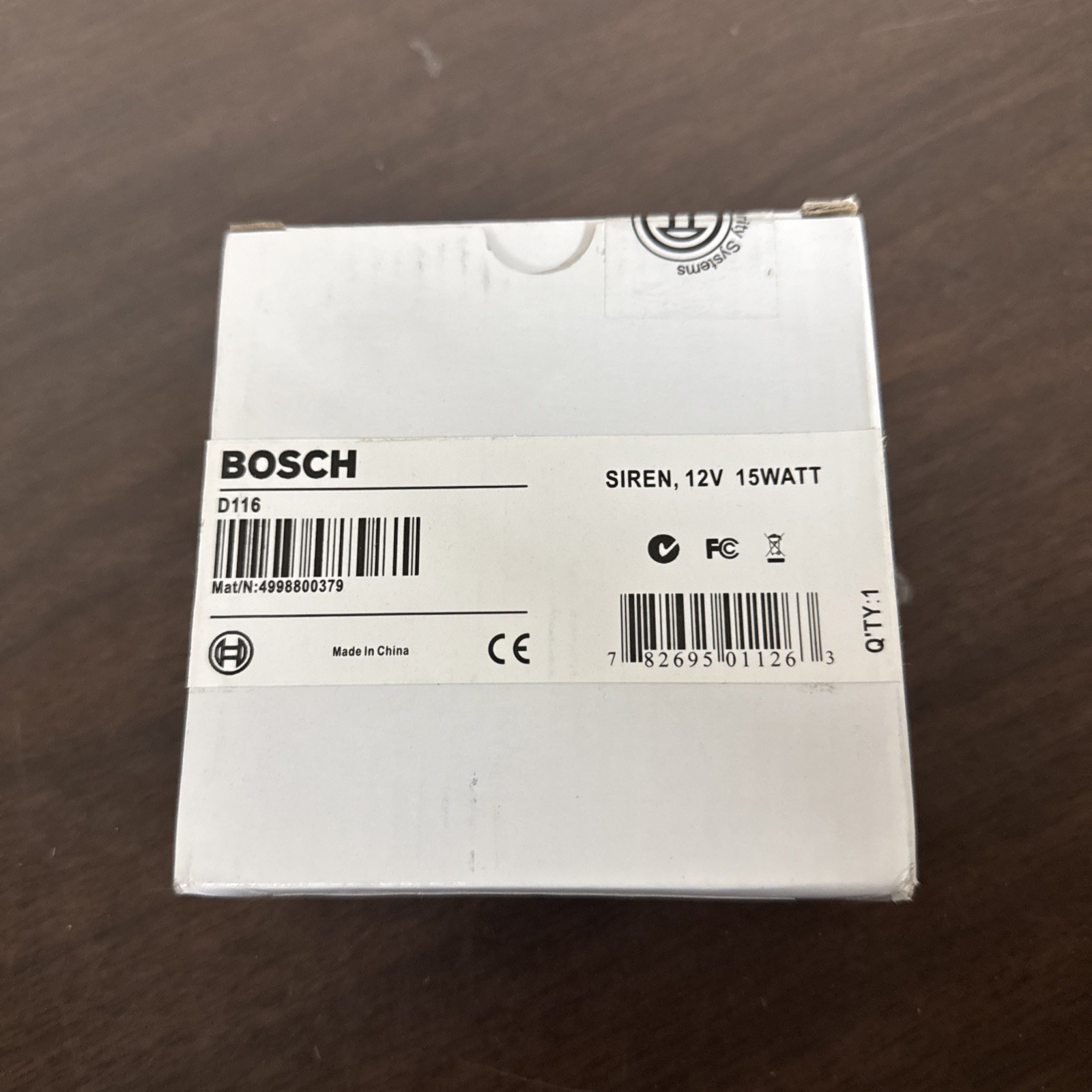 NEW Bosch Radionics D116 Siren Alarm Wall Mounted 12V/15W