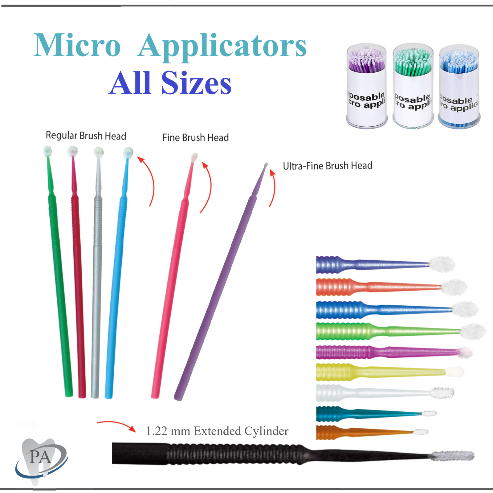400pcs micro applicator tips micro brush Regular/Fine/Ultra /Super dental Beauty