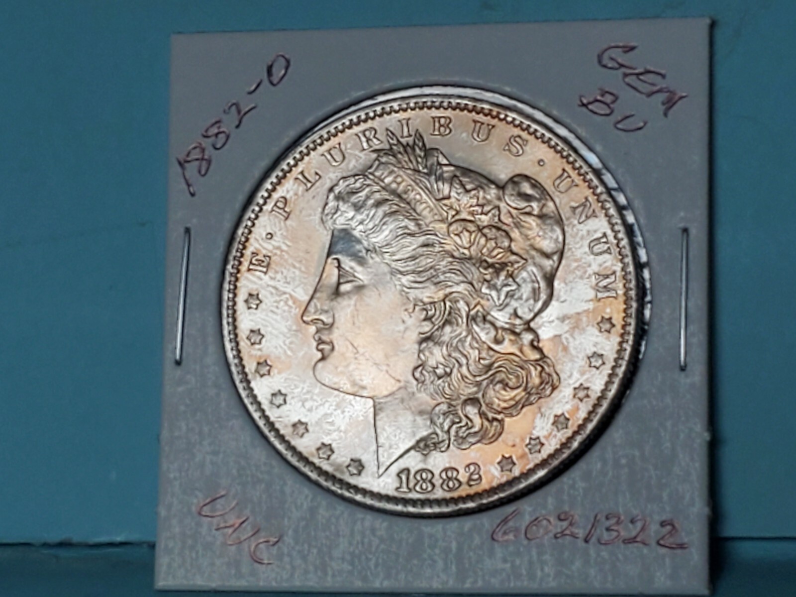 1882-O MORGAN SILVER DOLLAR NICE TONING GEM BU #6021322-77U