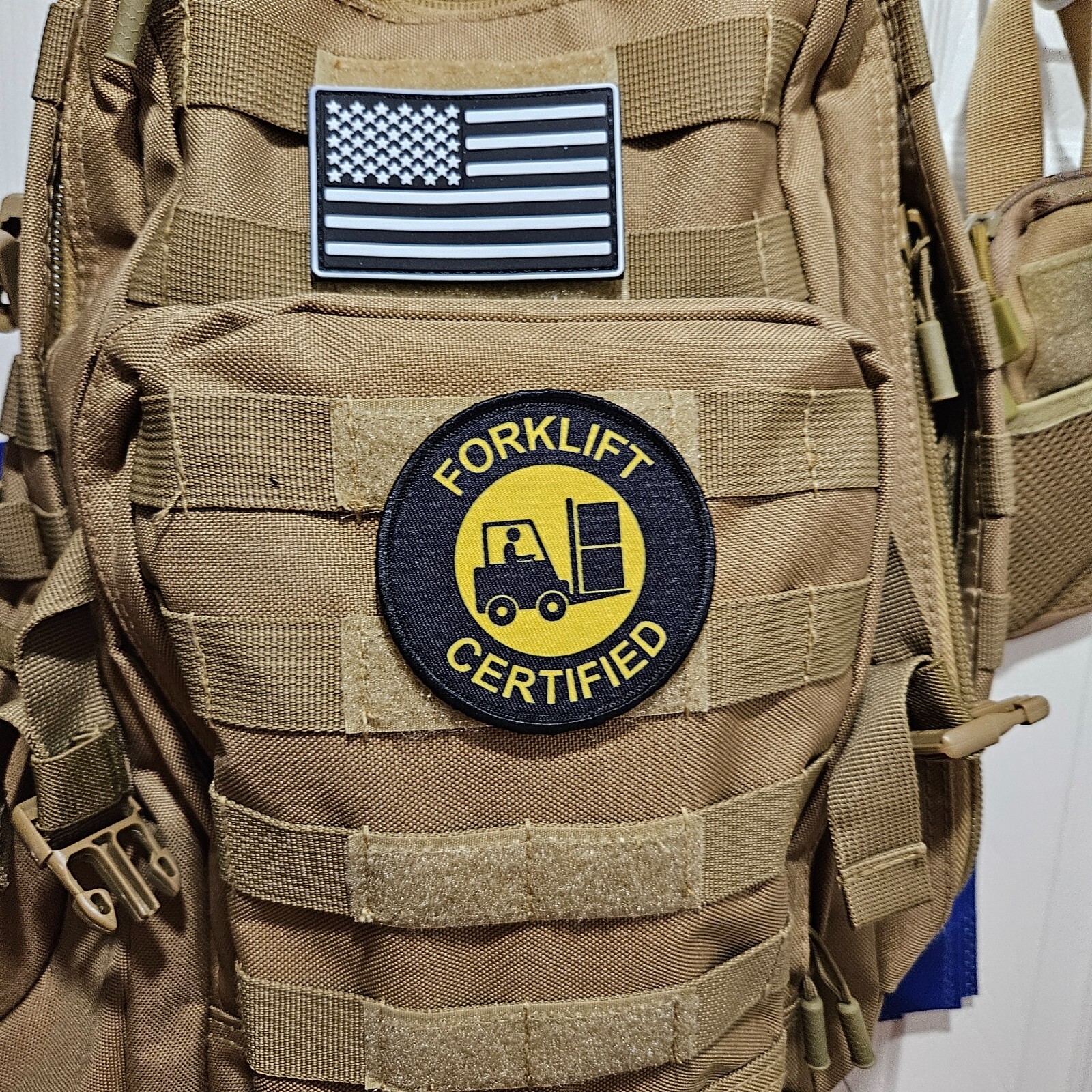 Forklift certified meme 3" circle hook & loop tactical patch Funny edc