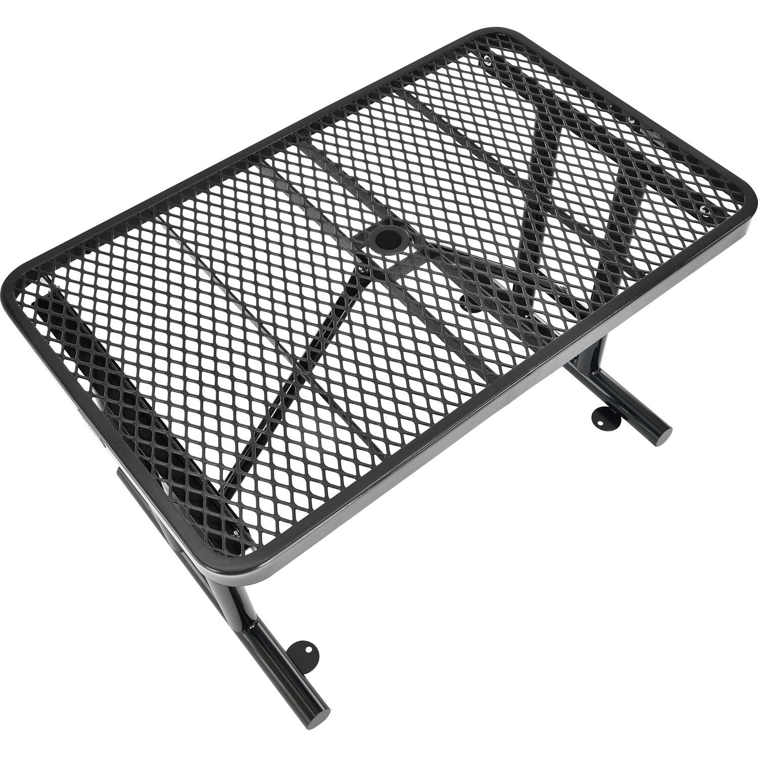 4' Rectangular Expanded Metal Outdoor Table Black