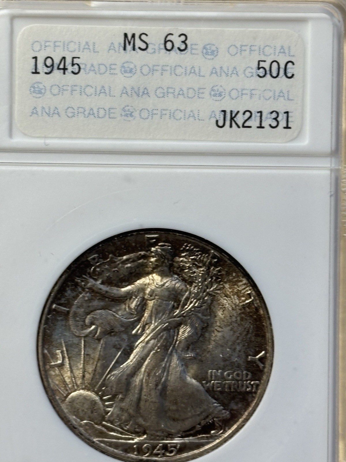1945 Walking Liberty Half Old Soapbox Genie Lamp Holder