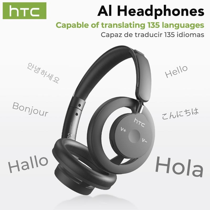 HTC HP06 Wireless Over Headphone Bluetooth 6.0 Headset AI Translator Earphone