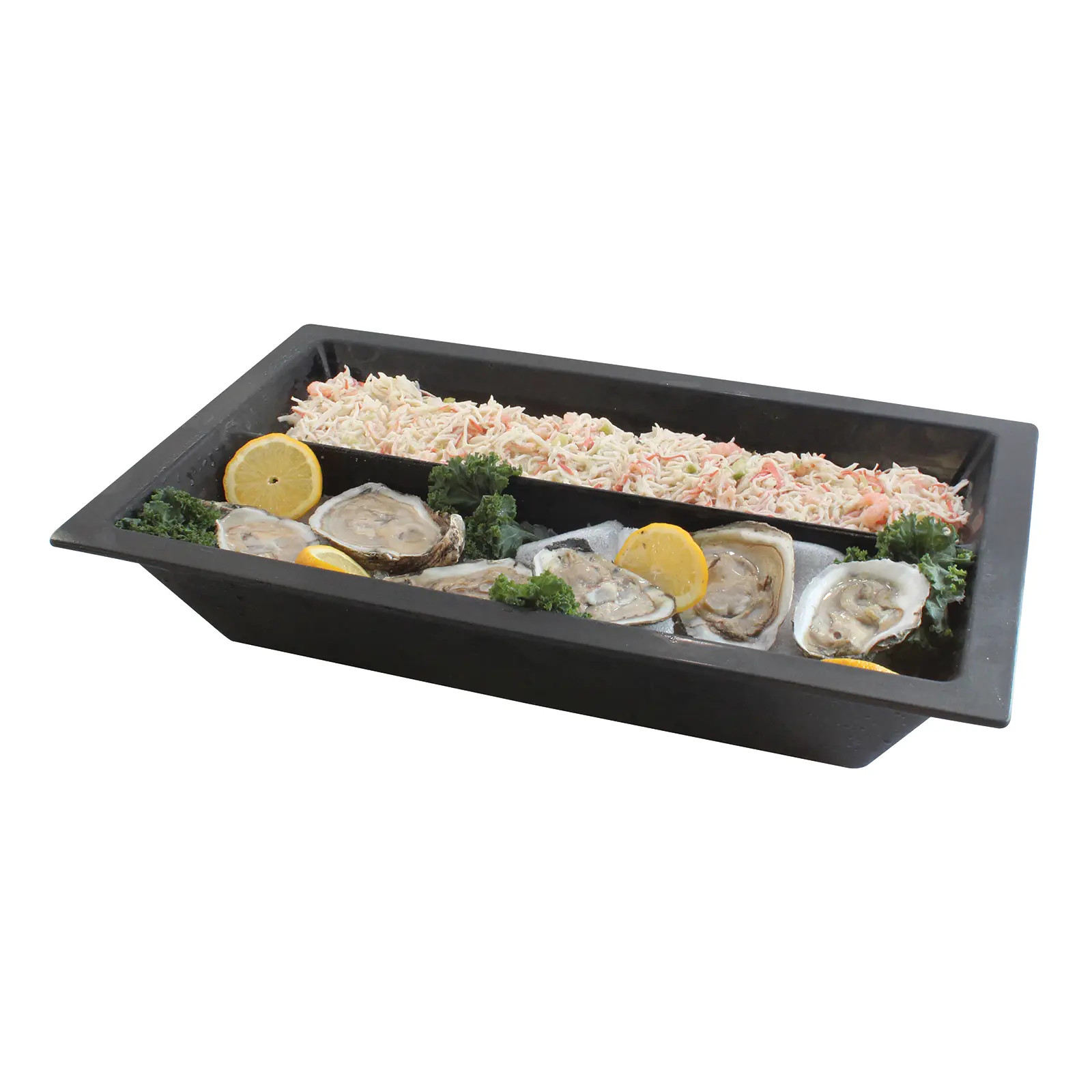 TableCraft CW4050BK Aurora Collection™ Full Size 10 qt. Divided Food Pan