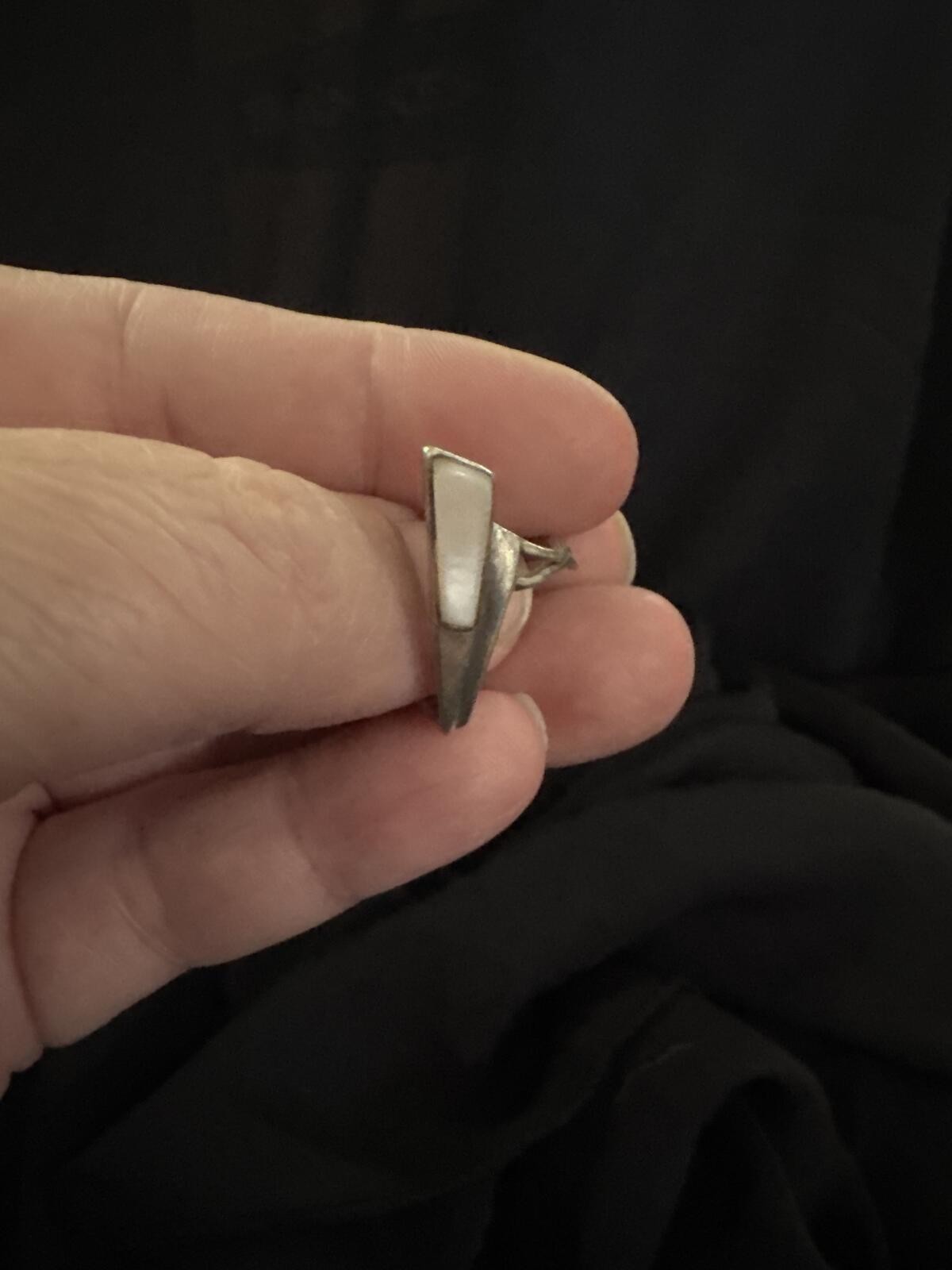 Modern Geometric Silver Tone Ring
