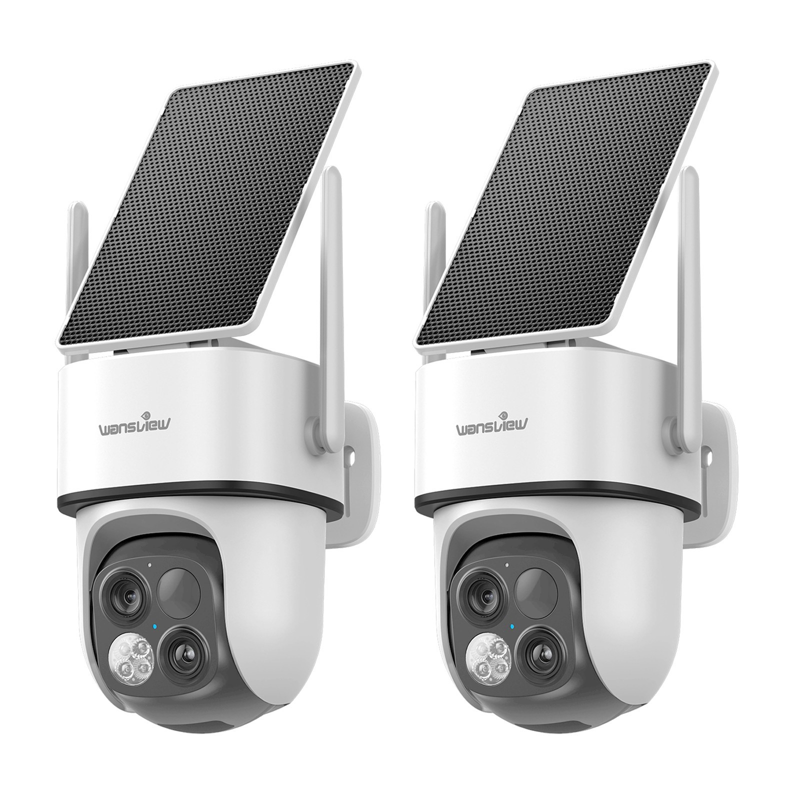 Wansview Solar Security Camera Wireless Outdoor Surveillance Ai Detection 2-pack