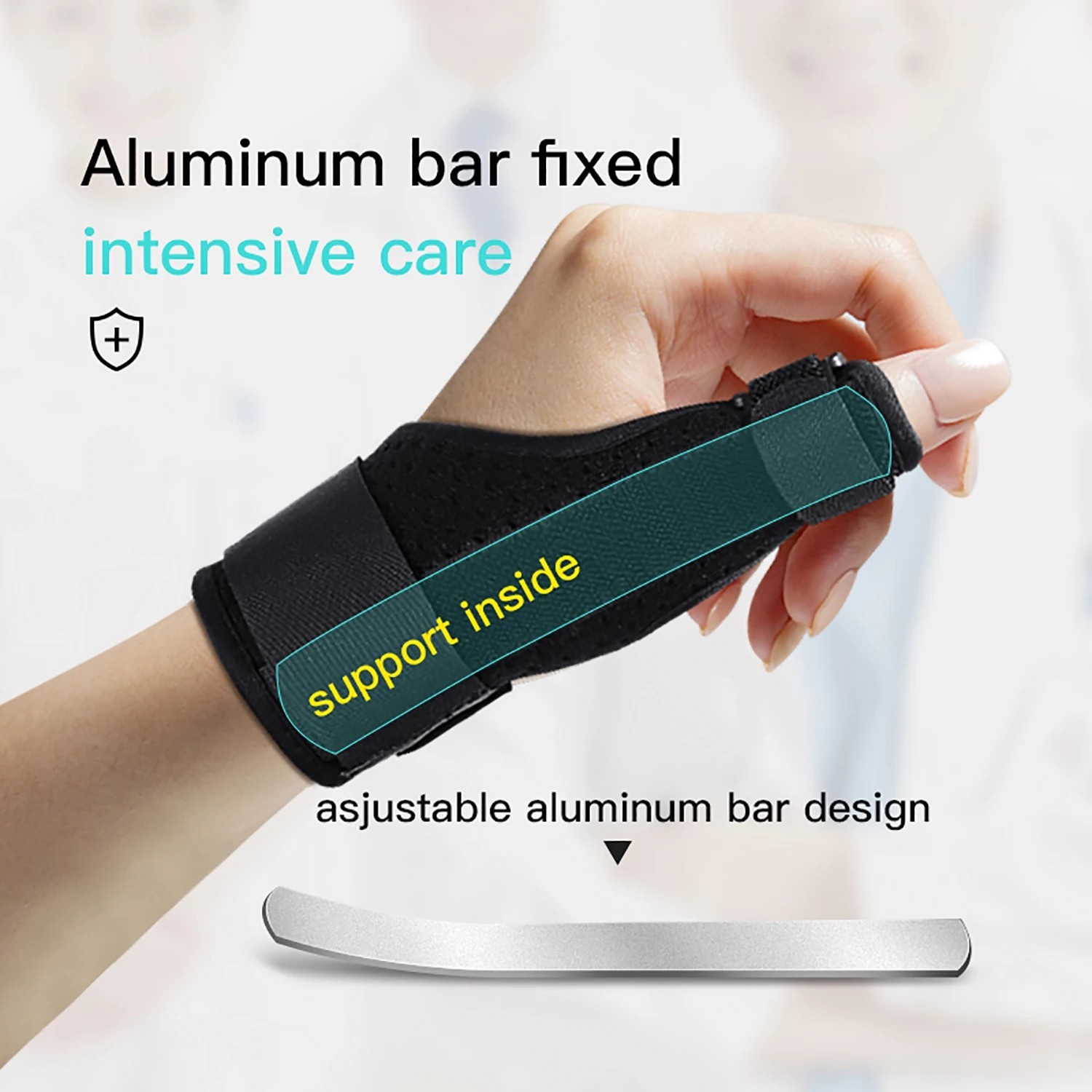 Wrist Thumb Support Brace Steel Splint Stabiliser for Carpal Tunnel Arthritis