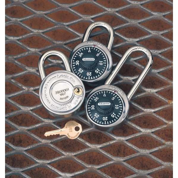 Master Lock 646D Luggage Padlock, 1 1/2 In, Rectangle, Black
