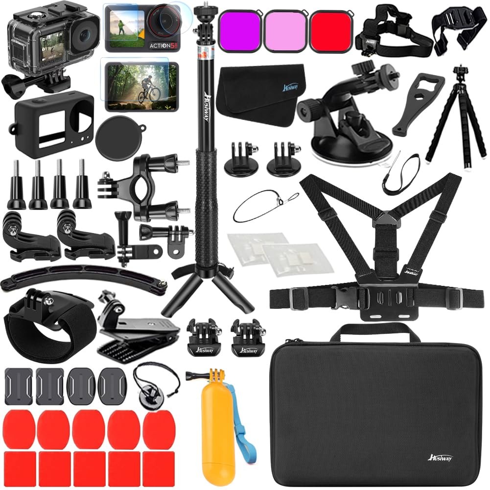 DJI Osmo Action 5/4/3 Accessories Bundle: Waterproof Case, Silicone, Screen