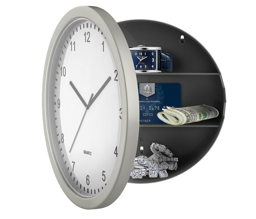 MEJOR Reloj Caja Fuerte De Seguridad Oculta Muro Secreto Joyeria Dinero Efectivo