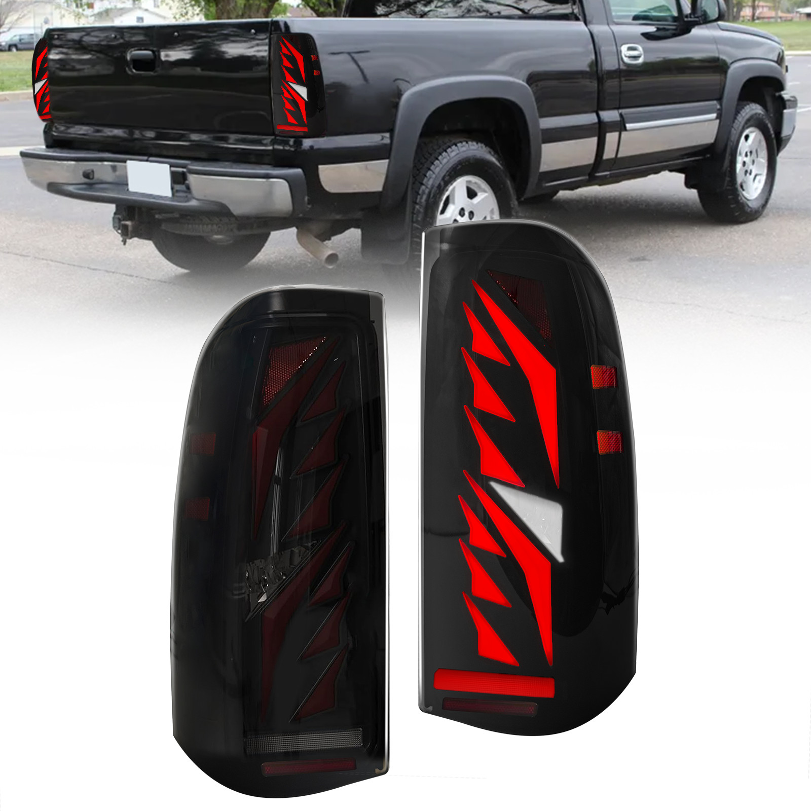 For 2003 04-2006 Chevy Silverado GMC Sierra LED Tail Lights w/Startup Animation