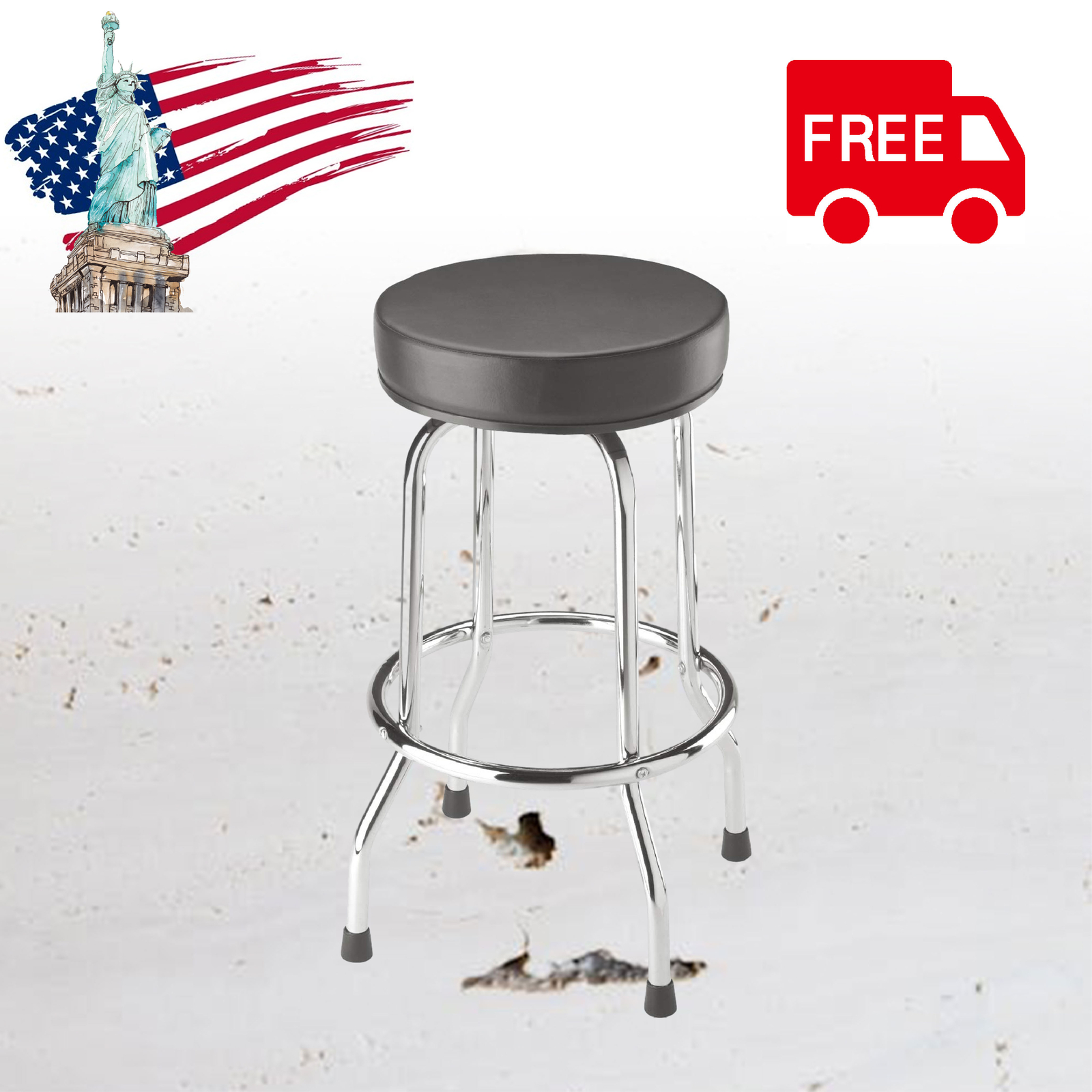 BIG RED 18.5" Swivel Bar Stool Padded Garage/Shop Seat, 28.74" Tall, Torin