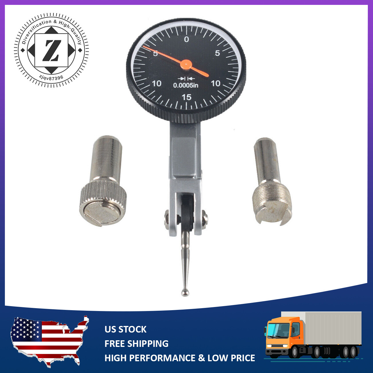 Dial Reading 0. 0005" Precision 0.030" Test Indicator Black GR 0-15-0